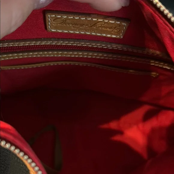 Dooney & Bourke Black and Tan Leather Hobo Bag - Picture 13 of 15